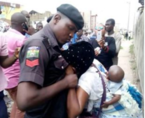 Policeman Slaps Nursing Mother-dailyfamily.ng