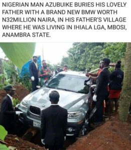 Man Buries Father in Expensive Car2.dailyfamily.ng